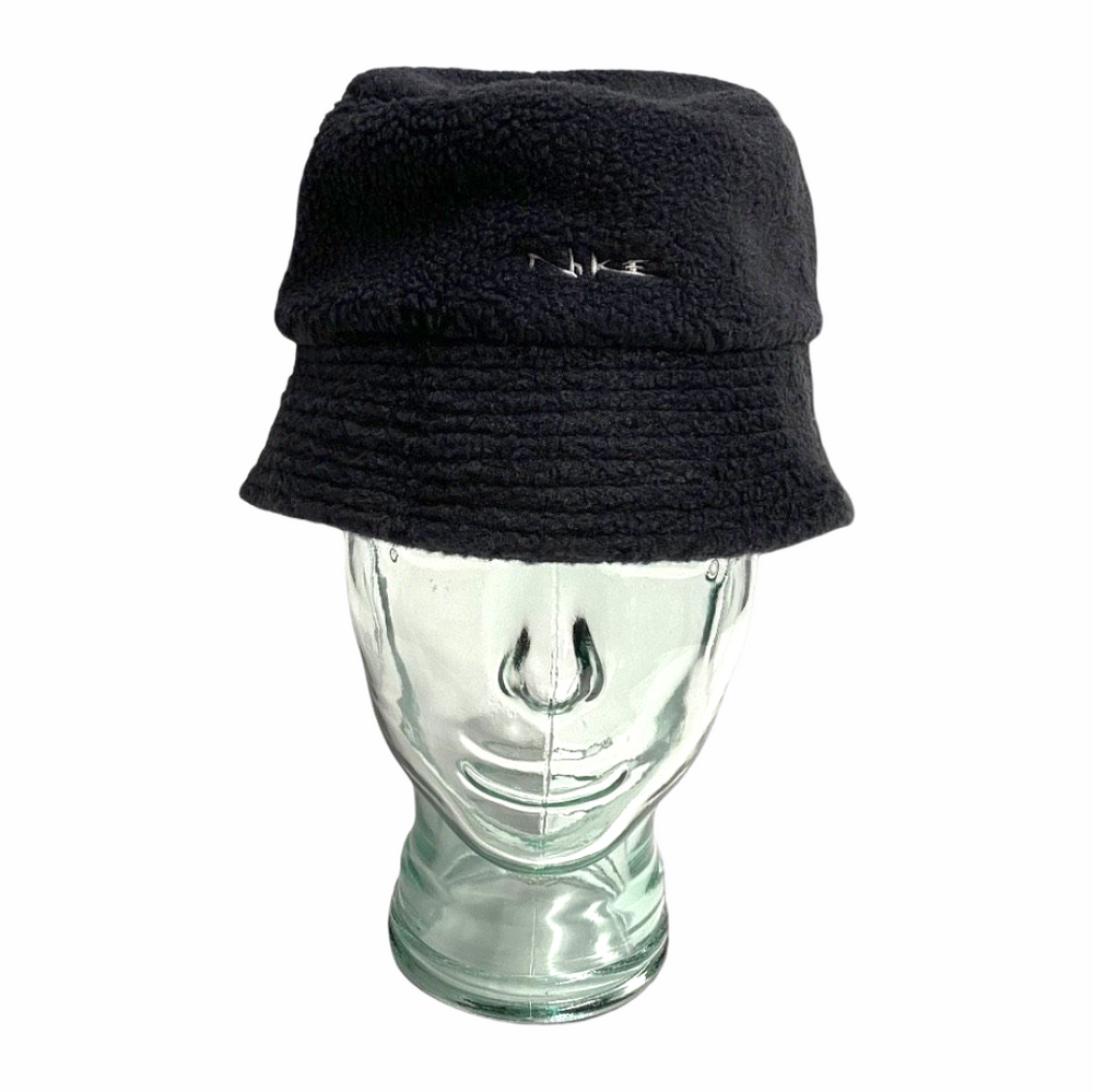 Early 2000's Nike Shearling Bucket Hat in Black FLUFFY - Not In Your Wardrobe™ - [Vendor]