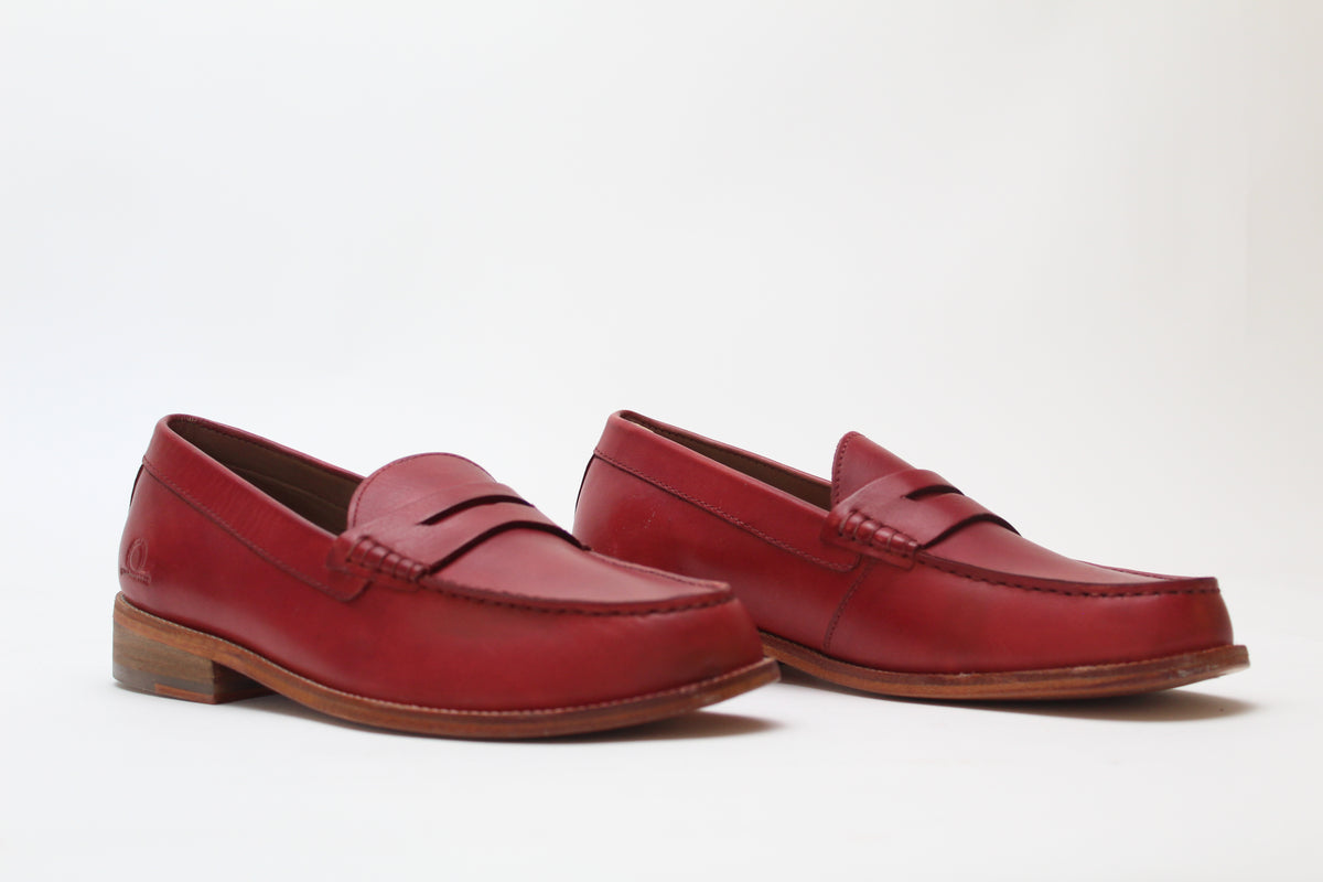 CHATHAM - Damon Penny Loafers in Red