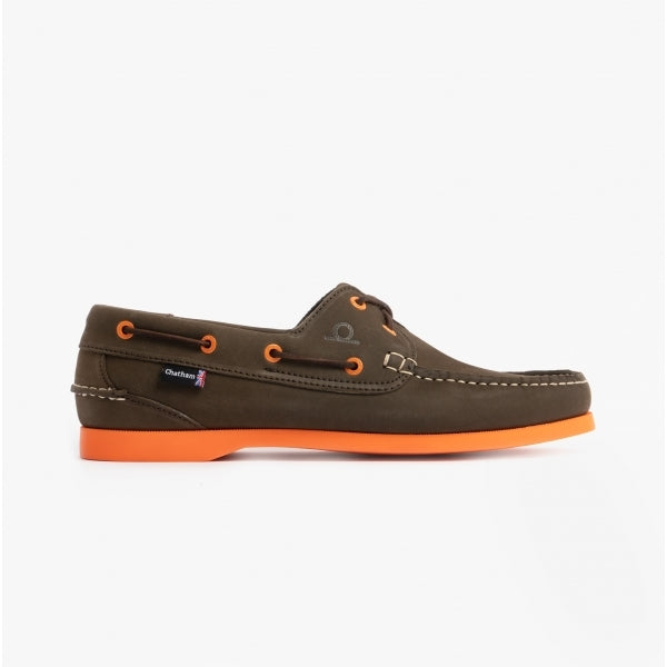 CHATHAM - COMPASS II G2 Mens Leather Boat Shoes Brown/Orange