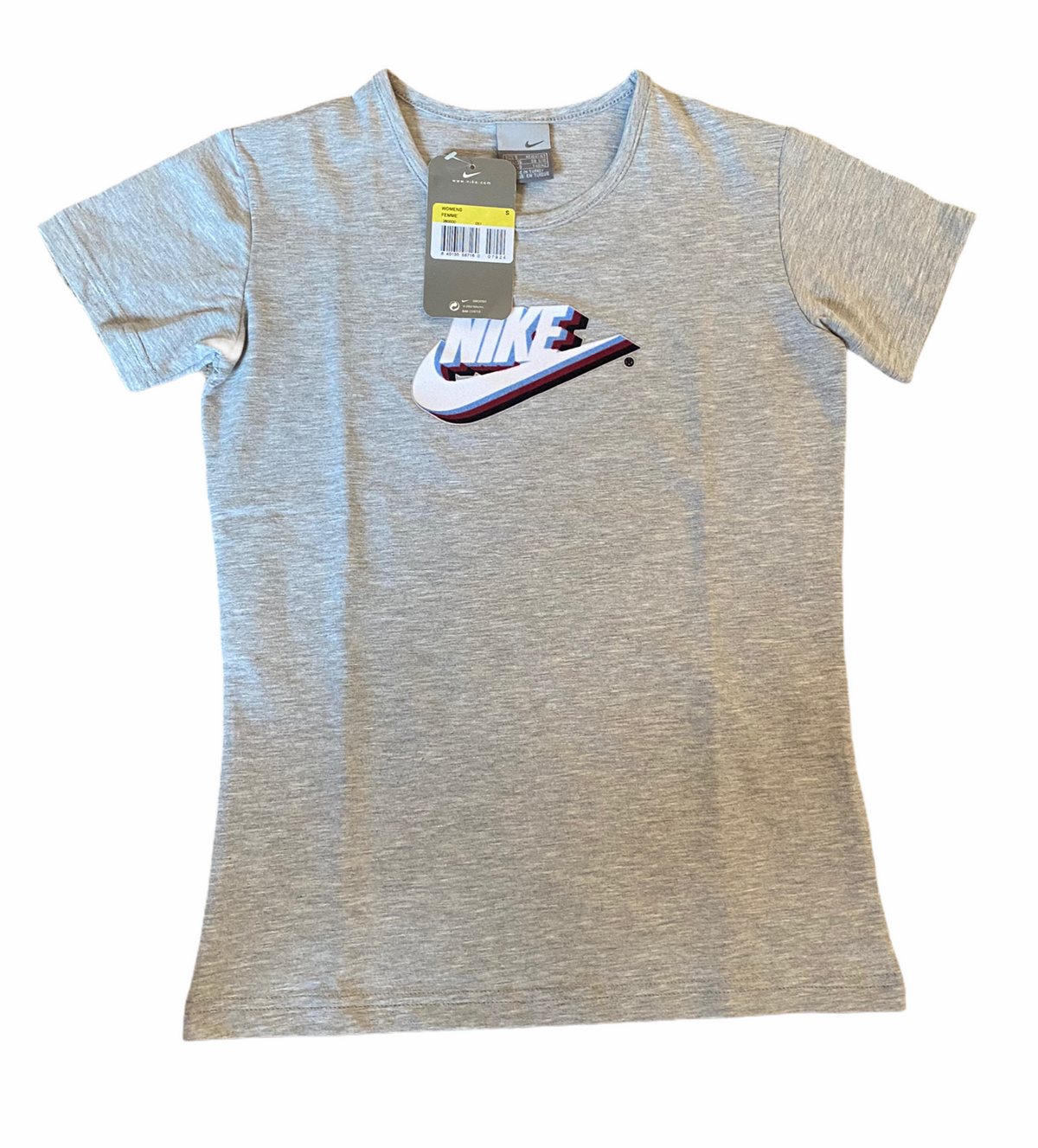 VINTAGE 2002 NIKE SPELLOUT T-SHIRT IN GREY - Not In Your Wardrobe™ - [Vendor]