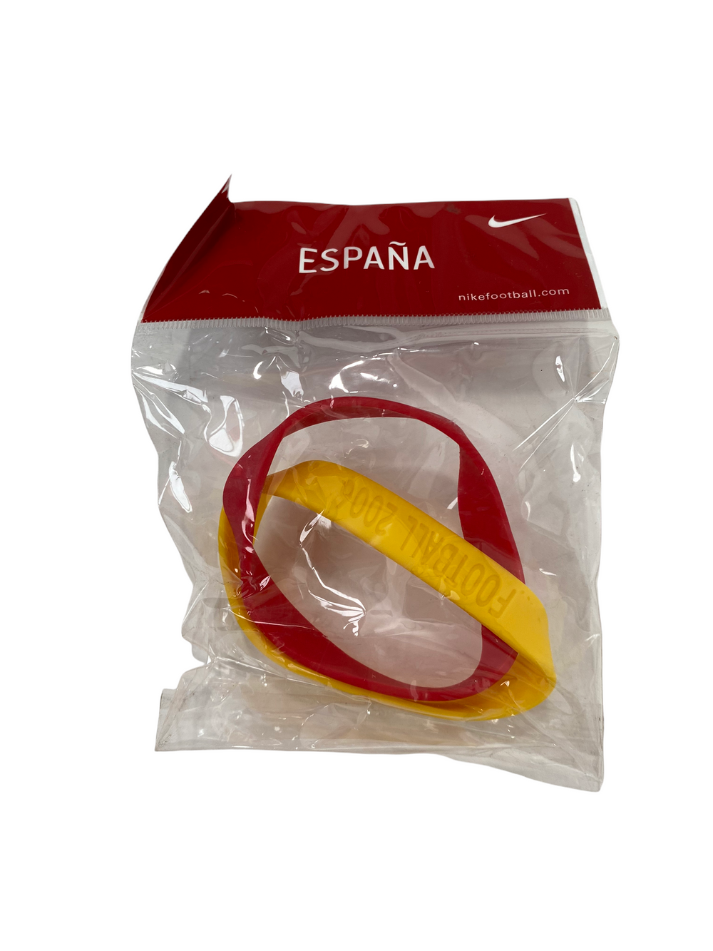 VINTAGE 2006 NIKE ADULTS UNISEX ESPANIA FOOTBALL SILICONE WRISTBANDS IN RED - Not In Your Wardrobe™ - [Vendor]